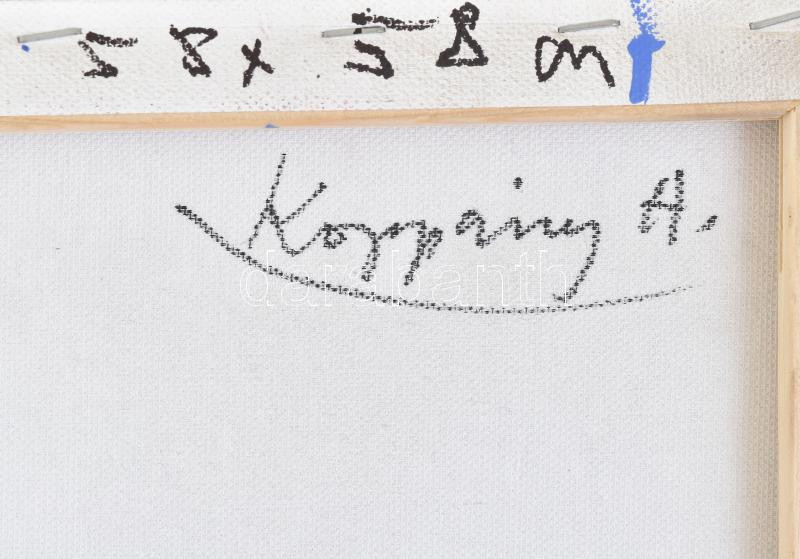 Koppány Attila (1947-): K43. Akril, vászon. Jelezve a hátoldalon. Fakeretben. 58x58 cm - Image 2