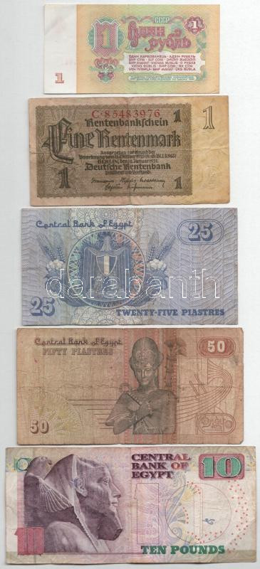 1975. 100Ft + 1992. 100Ft + Egyiptom 1978. 25p + 50p + 2005. 10P + Német Birodalom 1910. 1000M + Német Harmadik Birodalom 1937. 1M + Szovjetunió 1961. 1R T:III,III- Hungary 1975. 100 Forint + 1992. 100 Forint + Egypt 1978. 25 Piastres + 50