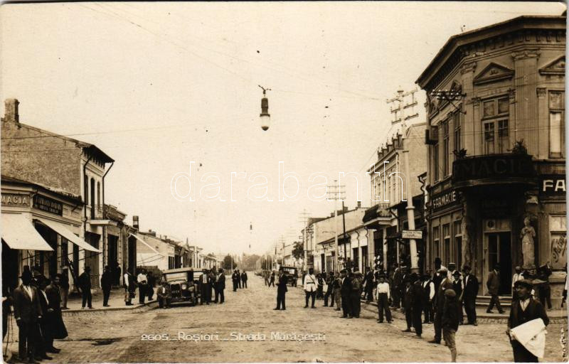 Rosiorii de Vede, Strada Marasesti, Farmacia Romana / street, automobile, pharmacy (non PC)