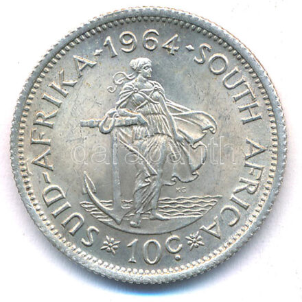 Dél-Afrika 1964. 10c Ag T:1- South Africa 1964. 10 Cents Ag C:AU Krause KM#60