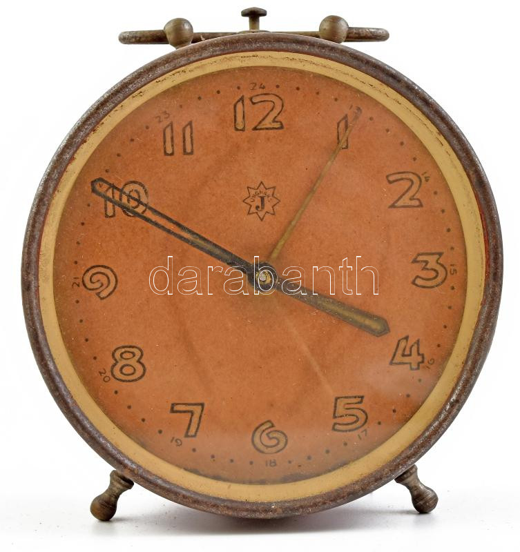 Régi Junghans vekker, mechanikus szerkezettel, kopott, nem működik, m: 11 cm - Image 2