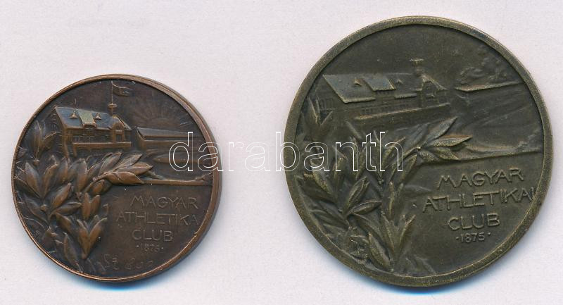 ~1920-1930. 'MAC / Magyar Athletikai Club 1875' 2xklf kétoldalas vert bronz érem. Szign:Tarján Oszkár (28mm, 38mm) T:1- karc HP 5792