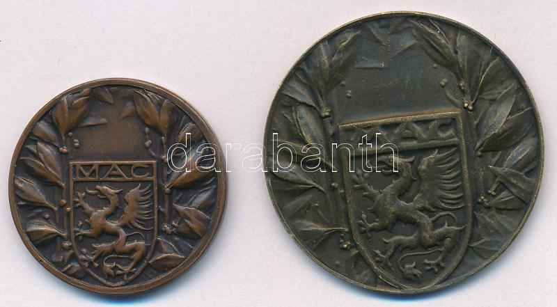 ~1920-1930. 'MAC / Magyar Athletikai Club 1875' 2xklf kétoldalas vert bronz érem. Szign:Tarján Oszkár (28mm, 38mm) T:1- karc HP 5792 - Image 2