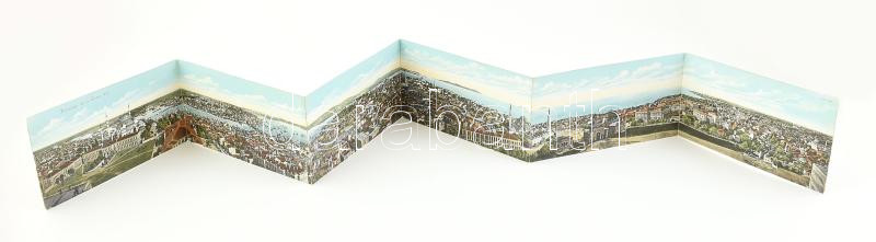 cca 1910 Konstantinápolyt ábrázoló leporelló, 6 részre hajtott panorámafotóval