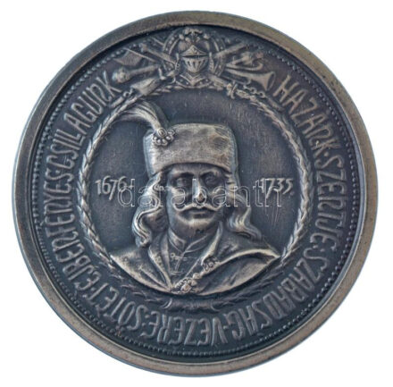 DN 'II. Rákóczi Ferenc - Hazánk szentje, szabadság vezére, sötét éjben fényes csillagunk 1676-1735' fém lemezérem műanyag tokban (38,5mm) T:1 tok sérült