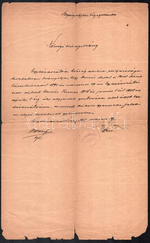 1913 Egyházasrádóc, községi (szegénységi) bizonyítvány