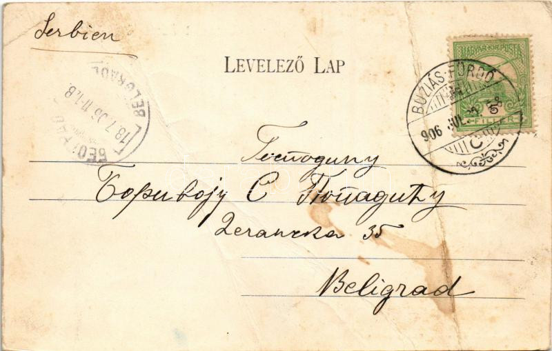 1906 Buziás-fürdő, Baile Buzias; József-forrás, kerékpár. Nosek Gusztáv kiadása / spa, spring source, bicycle (fa) - Image 2