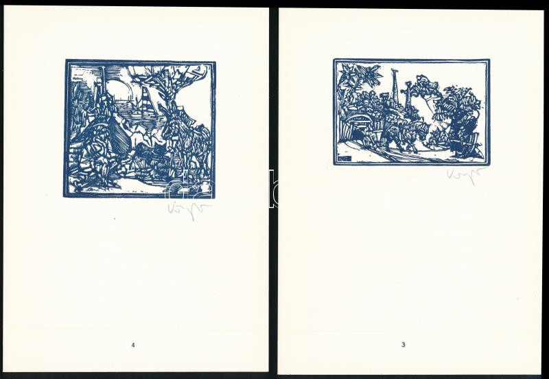 König Róbert: Cornwalltól Edinburghig 1987. Grafikai epigrammák. 20 db fametetszetet tartalmazó sorszámozott mappa (08 számú). Mindegyik szignált - Image 3