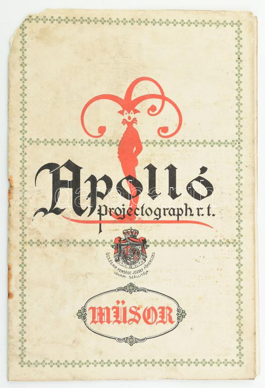 1914 Apolló Projectograph Rt. műsora, kottákkal, 12p