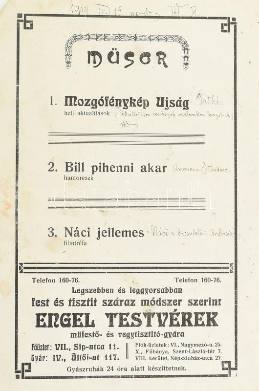 1914 Apolló Projectograph Rt. műsora, kottákkal, 12p - Image 2