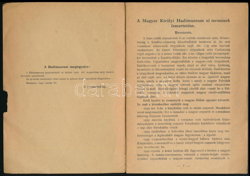 1942 A Magyar Királyi Hadiüzem új termének és külön kiállításának ismertetése, 16p - Image 2