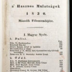 1830 Hasznos mulatságok c. folyóirat teljes évfolyama 2 kötetbe kötve, modern papírkötésben