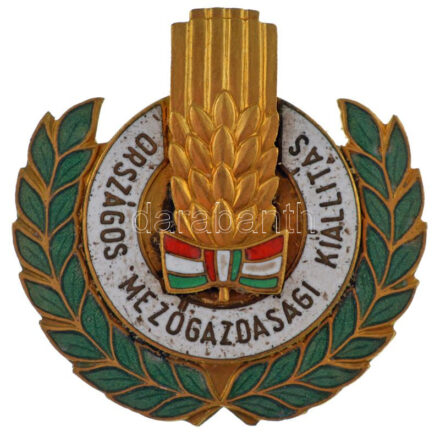 1956. 'Országos Mezőgazdasági Kiállítás - Családi díj' zománcozott bronz jelvény (40x40mm) T:2