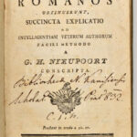 G. H. Nieupoort: Rituum, qui olim apud Romanos obtinuerunt : succincta explicatio ad intelligentiam veterum authorum facili methodo Budae, 1799. Sumptibus, et typis typographiae Regiae Universitatis Pestiensis. 654 p + 30 Korabeli