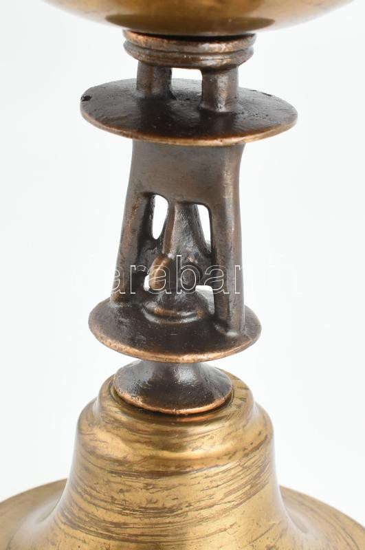 Muharos Lajos: Iparművész réz és bronz serleg, kopásokkal, Jelzés nélkül 20 cm - Image 2