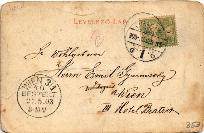 1903 Orsova, Kazán-szoros. R. Krizsány kiadása / Kasanpartie / Cazane / gorge (b) - Image 2