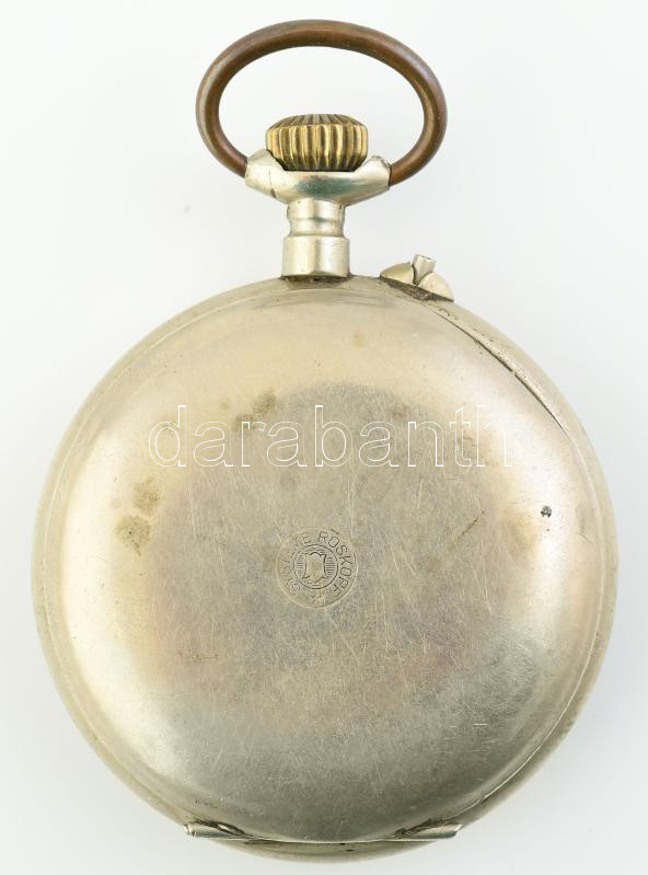 Roskopf réz számlapos zsebóra, kopott számlappal, működőképes d: 52 mm - Image 2