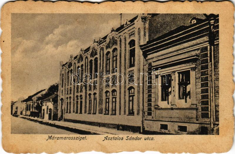 Máramarossziget, Sighet, Sighetu Marmatei; Asztalos Sándor utca / street view (fl)