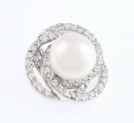 Ezüst (Ag) köves medál igazgyönggyel, jelzett, bruttó: 5,1g