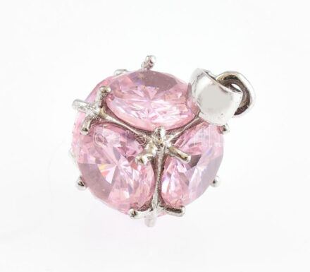 Ezüst (Ag) rózsaszín köves medál, jelzett, bruttó: 6,3g