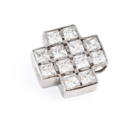 Ezüst (Ag) köves medál, jelzett, bruttó: 8,1g