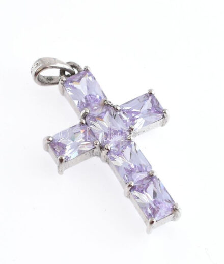 Ezüst (Ag) köves kereszt medál, jelzett, bruttó: 5,3g