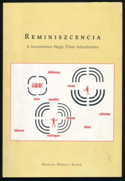 Reminiszcencia. A hetvenéves Pap Tibor köszöntése. Szerk.: L. Simon László. Az egyik felköszöntő író, Tandori Dezső (1938-2019) Kossuth-díjas és József Attila-díjas költő, író, műfordító, grafikus névbejegyzésével.
