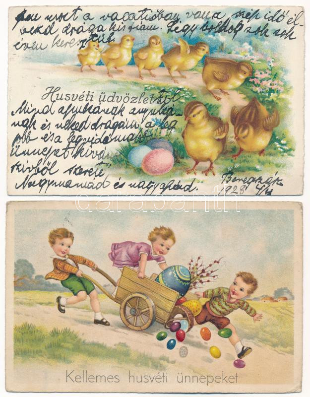 5 db régi üdvözlő képeslap vegyes minőségben / 5 pre-1945 greeting postcards in mixed quality - Image 2