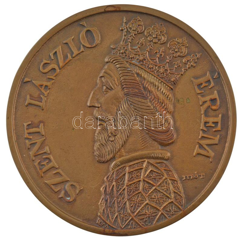Lebó Ferenc (1960-) DN 'Szent László érem / Győr város címere' kétoldalas bronz emlékérem (136mm) T:1 kis folt