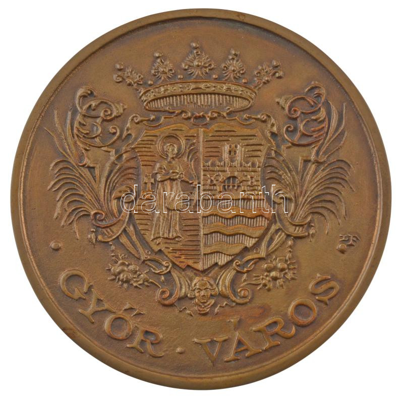 Lebó Ferenc (1960-) DN 'Szent László érem / Győr város címere' kétoldalas bronz emlékérem (136mm) T:1 kis folt - Image 2