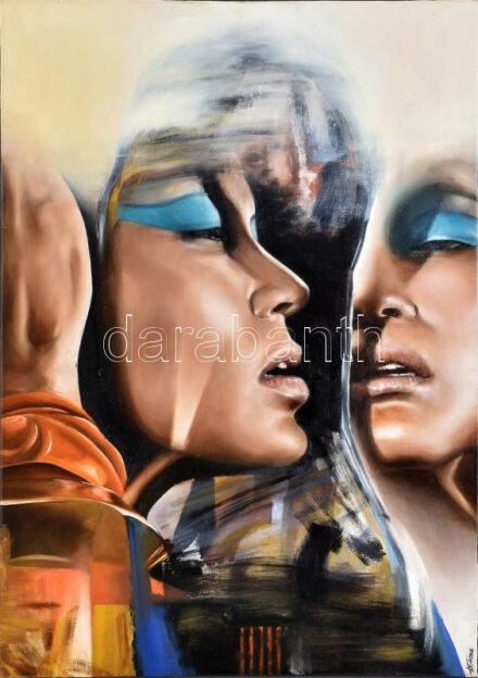 Nagy Boglárka Alíz (2001-): Szeléné-symbol of life in the dark infinity. Olaj, vászon. jelezve jobbra lent. 70x50 cm