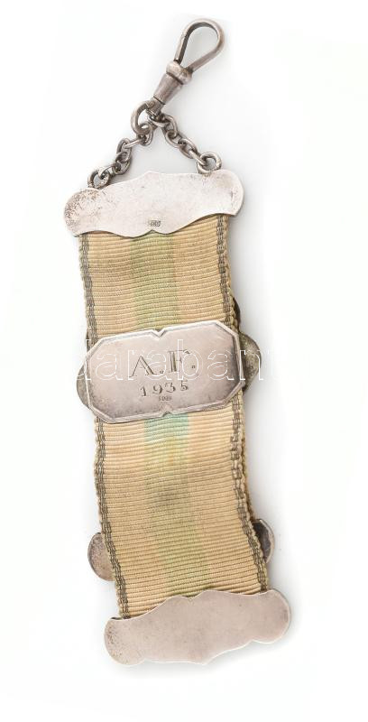 Ezüst (Ag) tiszti lánc, 1935., jelzett, bruttó: 15,4g, h: 12 cm - Image 3