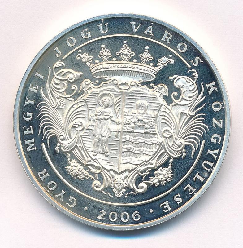 Lebó Ferenc (1960-) 2006 'Borsos Miklós / Győr Megyei Jogú Város közgyűlése' jelzett Ag emlékérem kapszulában (31,37mm/925/42,5mm) T:PP - Image 2