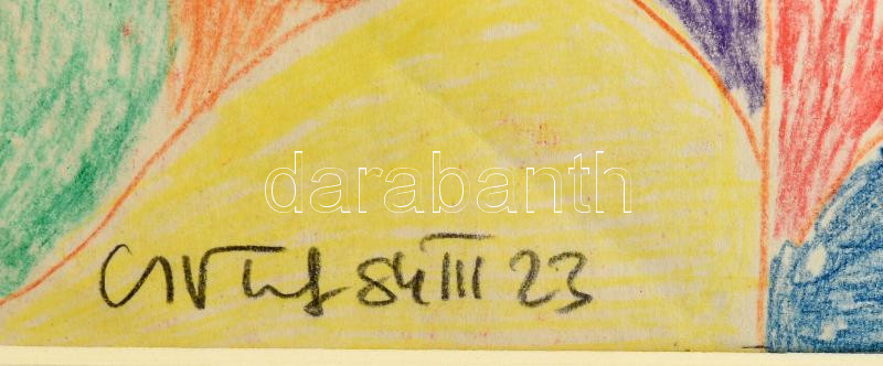 Csepeli Németh Miklós (1934-2012): Alakok, 1984. Ceruza, papír, jelzett. Paszpartuban. 25,5x15 cm - Image 2