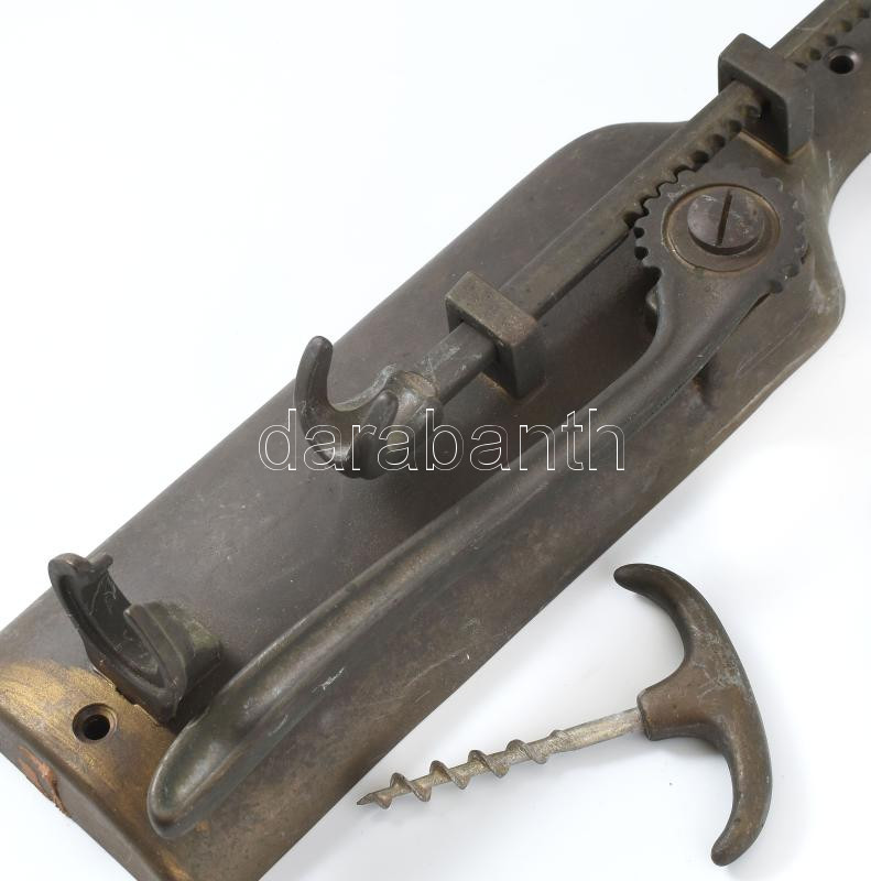 Régi bronz fali dugóhúzó, kopásokkal, m: 31 cm - Image 2