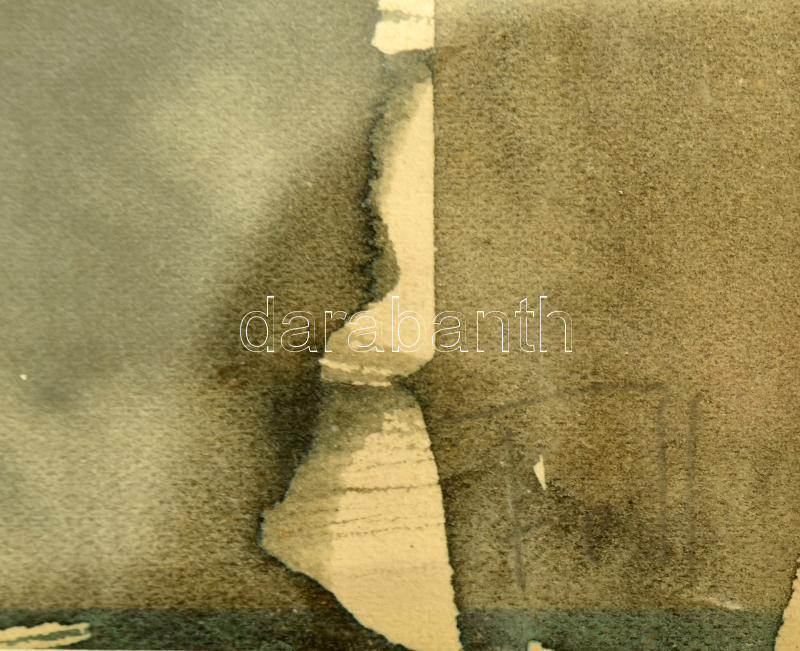 Fett Jolán (1927-2009): Női portré. Akvarell, papír, jelezve jobbra lent, üvegezett fakeretben. 39×29 cm - Image 2