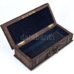 Antik rózsás faragott dobozka, szép állapotban, 11x26,5 cm - Image 4