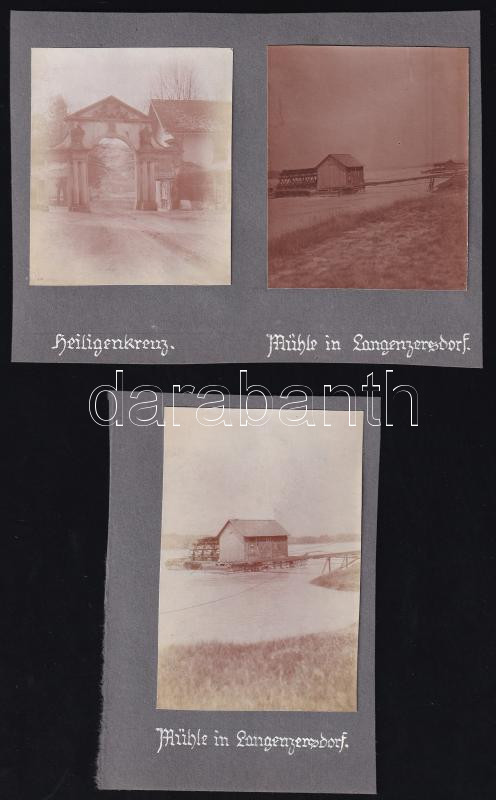 cca 1910 Langenzersdorf, Wörthersee, hajómalom, vitorlások, 6 db fotó, kartonra ragasztva, feliratozva, 7,5×5,5 cm - Image 2