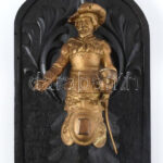Jelzés nélkül: Alabárdos. Fém fa alapon, falra akasztható, 41x19,5 cm