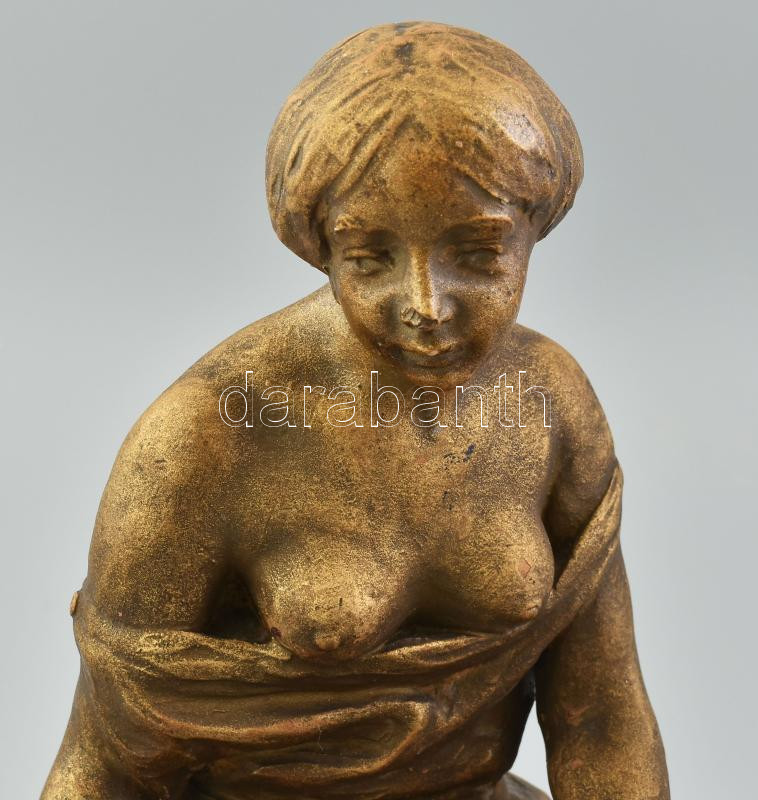 Sződy Szilárd (1878-1939): Libatömő. Égetett agyag, jelzett, kis kopásokkal, m: 25 cm - Image 2