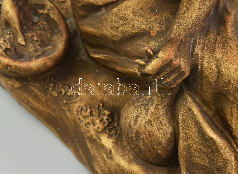 Sződy Szilárd (1878-1939): Libatömő. Égetett agyag, jelzett, kis kopásokkal, m: 25 cm - Image 3