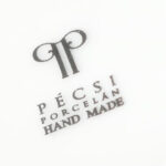 Pécsi porcelán retro tél mintás bögre. Kézzel festett, jelzett, hibátlan 7 cm - Image 3