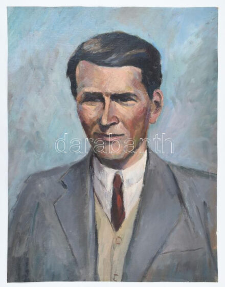 Ujváry Lajos (1925-2006): Portré. Olaj, vászon, jelzés nélkül. Vakkeret nélkül, 51x39,5 cm