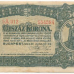 1923. 500K '5A 012 554594' nyomdahely jelölés nélkül T:III folt, apró szakadás Adamo K34/1