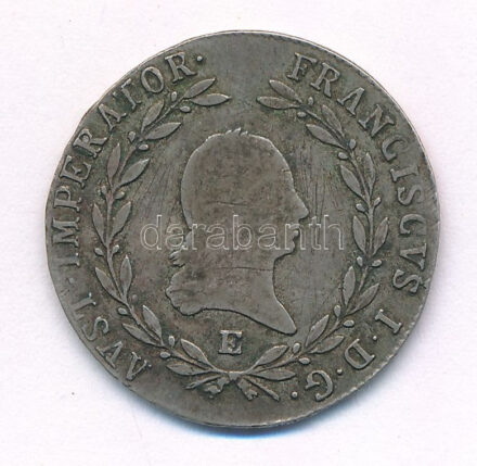 1824E 20kr Ag 'I. Ferenc' T:3 karc