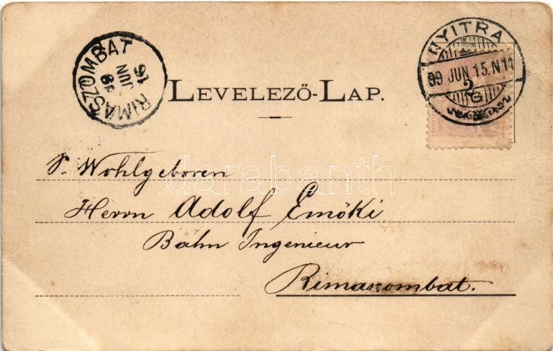 1899 (Vorläufer) Budapest XIV. Városliget, Iparcsarnok, Üdvözlet az acetylen kiállításból. Szilágyi Béla kiadása (EB) - Image 2