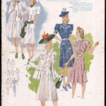 cca 1930-1940 6 db színes Iris női divatkép, ofszet nyomat, papír, sérült, foltos, 38x28 cm körüli méretben - Image 2