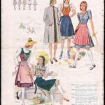 cca 1930-1940 6 db színes Iris női divatkép, ofszet nyomat, papír, sérült, foltos, 38x28 cm körüli méretben - Image 3