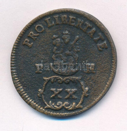 1705. XX Poltura 'II. Rákóczi Ferenc' fém öntvény replika T:1-