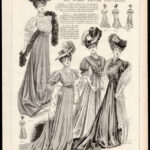 cca 1900 kb. 20 db női divatkép, a francia Le Moniteur de la Mode c. magazinból, nyomat, papír, lap széle részben kissé sérült, 38x28 cm
